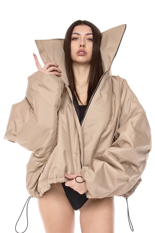 Krótka kurtka typu bomber collar czarna