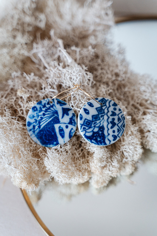 Kolczyki porcelanowe FAJANS