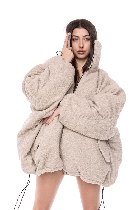 Kurtka typu bomber teddy mocca