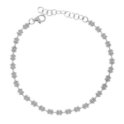 Srebrna bransoletka KWIATY