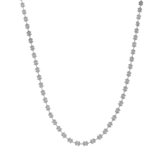 Srebrny naszyjnik choker KWIATY