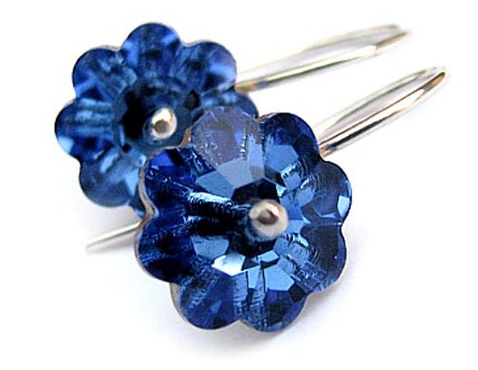 Kolczyki - Kryształy Swarovski- Szafirki