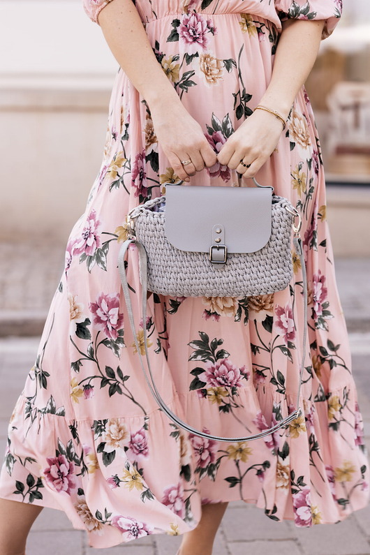 Torebka Listonoszka Craftbags szara - apaszka w prezencie