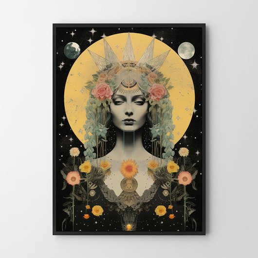 Plakat Kobieta astrologia kolaż