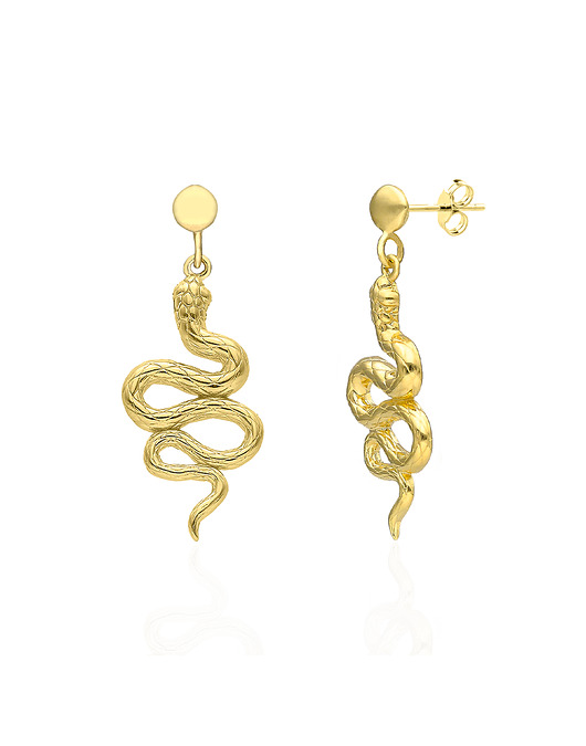 Kolczyki srebrne pozłacane węże