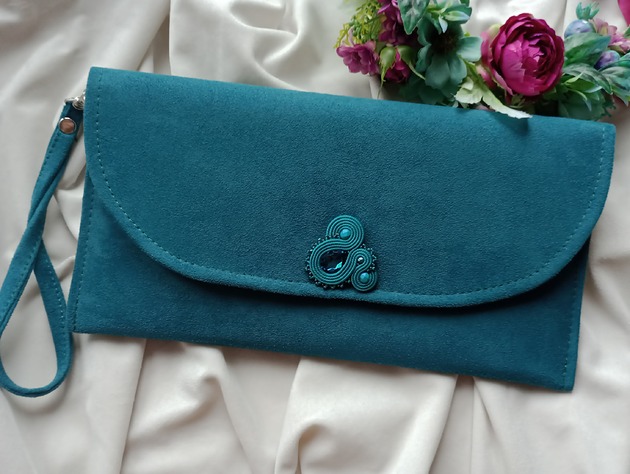 Kopertówka na wesele przyjęcie zielona petrol