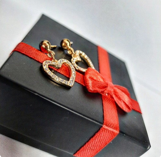 Kolczyki srebrne Świąteczne serca prezent na ostatnią chwilę