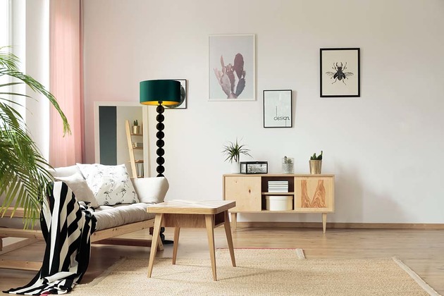 Lampa stojąca z kulami w stylu glamour GIZA GOLD