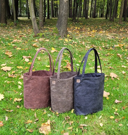 Shopper XL torba kasztanowa na zamek