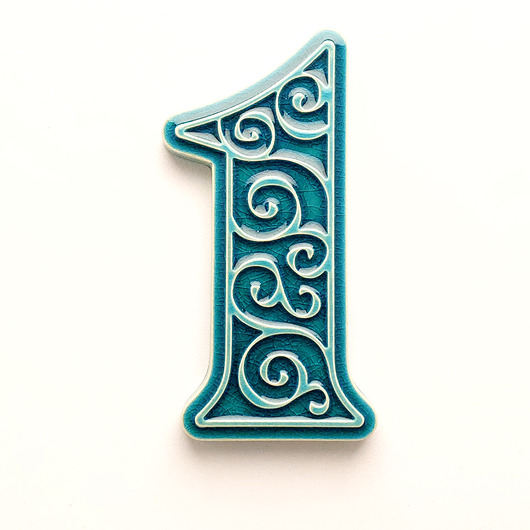 Numer domu, cyfra 1 turkusowa