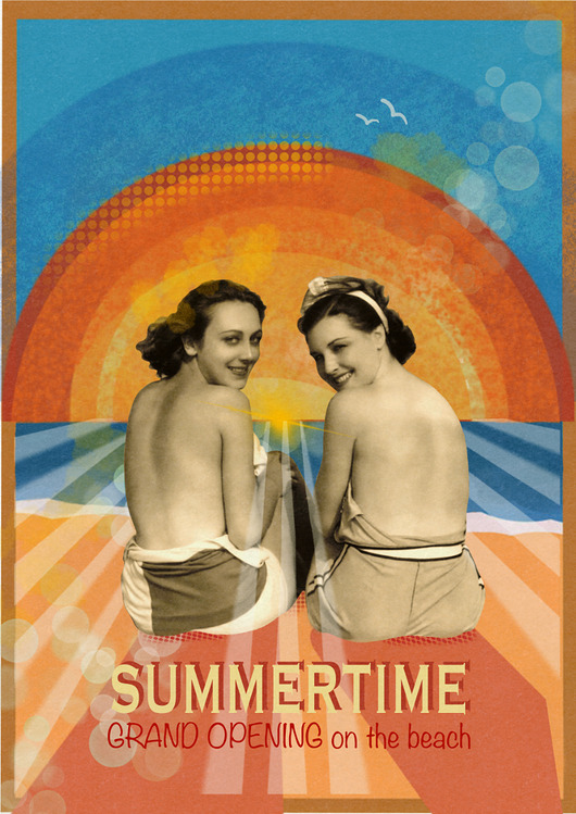 Plakat Fine Art giclee kolaż SUMMERTIME