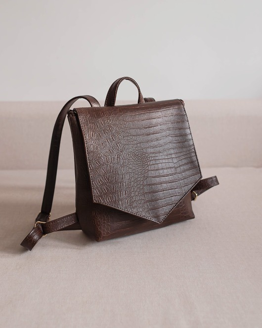 LOTUS Croc Vegan-Leather Mini Backpack