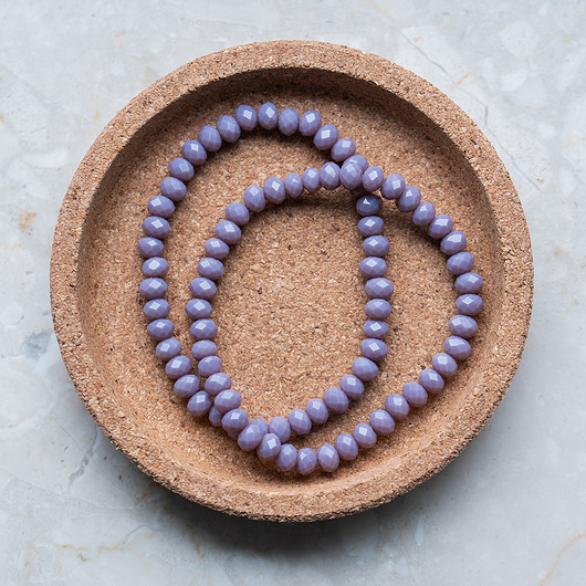 Zestaw Dwóch Fioletowych Bransoletek z Kryształków Szklanych