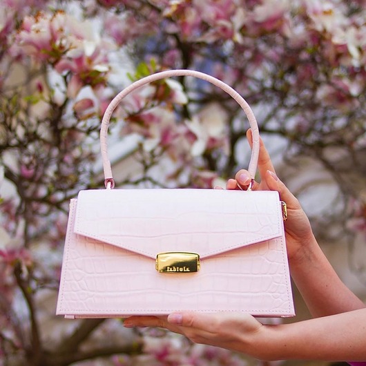 Torebka Skórzana AMAIA II M pudrowy róż CroCo GOLD