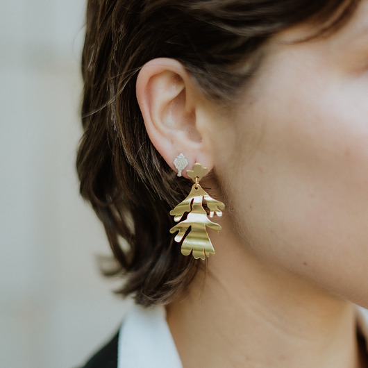 Kolczyki pozłacane Glony