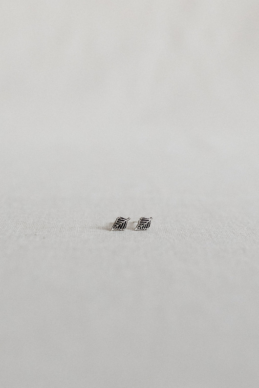 Kolczyki liście BRZOZY sztyfty srebrne