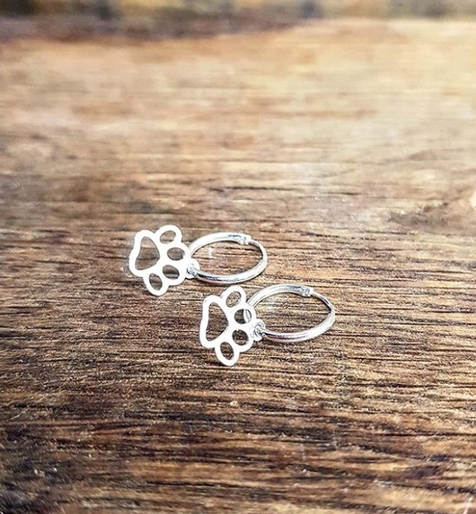 Łapki malutkie kolczyki srebrne