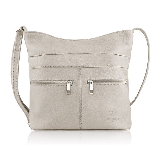 Torebeczka damska skórzana listonoszka szara z-53-gr