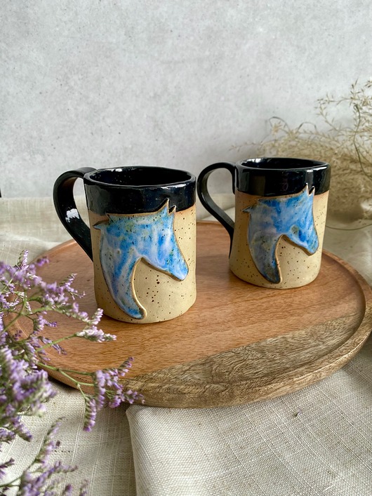 Kubek ceramiczny ręcznie lepiony KOŃ