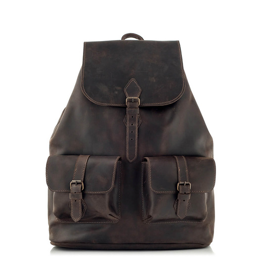 Jasno Brązowy Skórzany Plecak Vintage Belveder