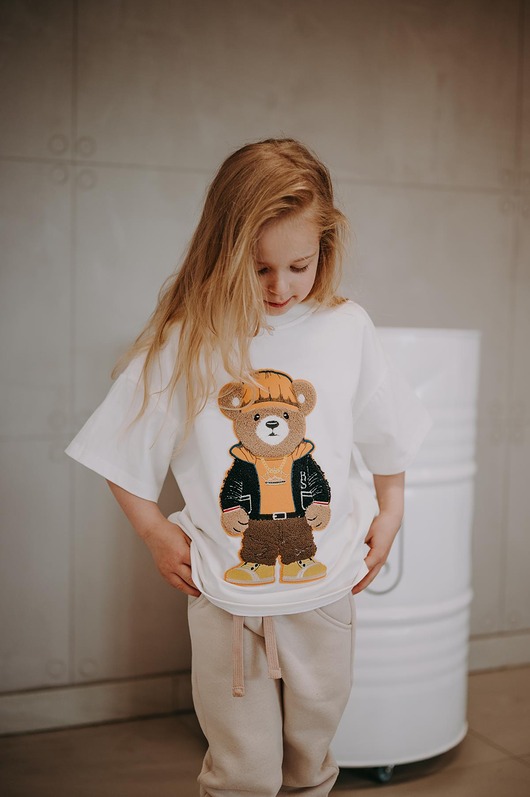 T-shirt oversize Axel Teddy cream