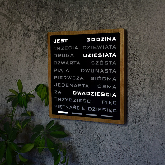 Word Clock - duży zegar słowny j. polski
