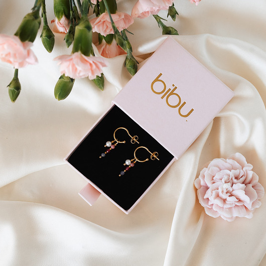 Kolczyki pozłacane color pearl