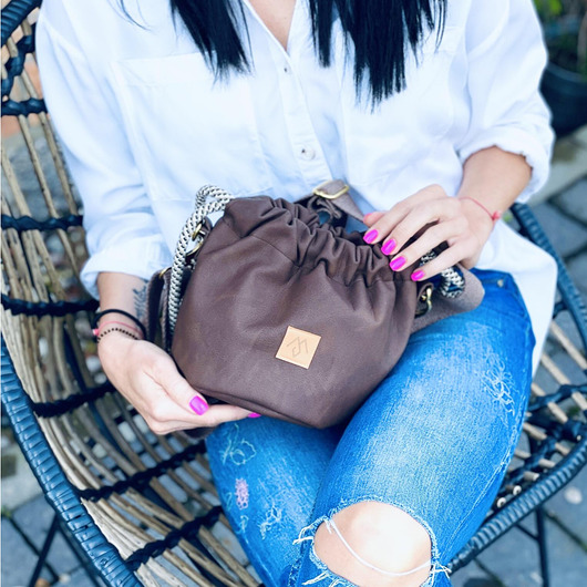 Mała torba worek Mili Bucket Bag - czekoladowy brąz