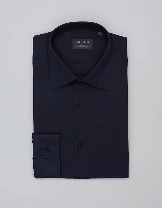 Koszula męska francavilla 00464 długi rękaw granatowy slim fit