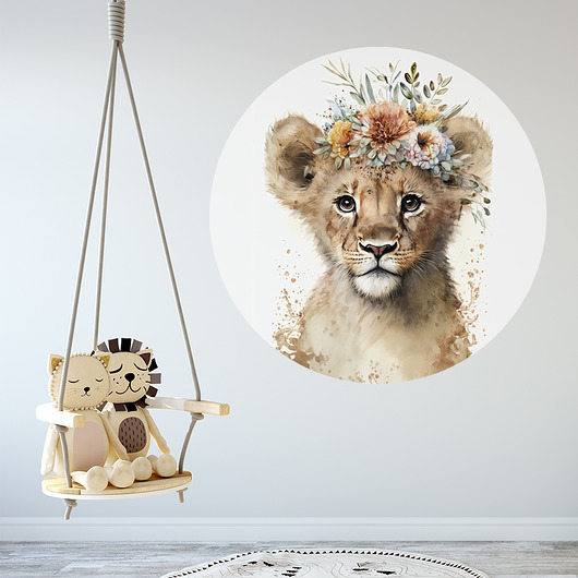 Naklejka ścienna Lew w kółku