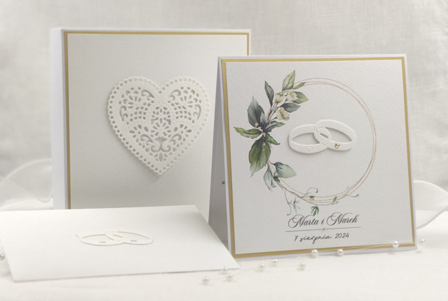 Kartka na ślub z pudełkiem i kopertą, WA 23C