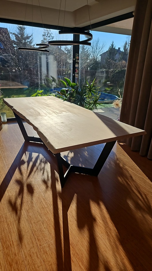 Drewniany stół dębowy 180x90 cm naturalna krawędź