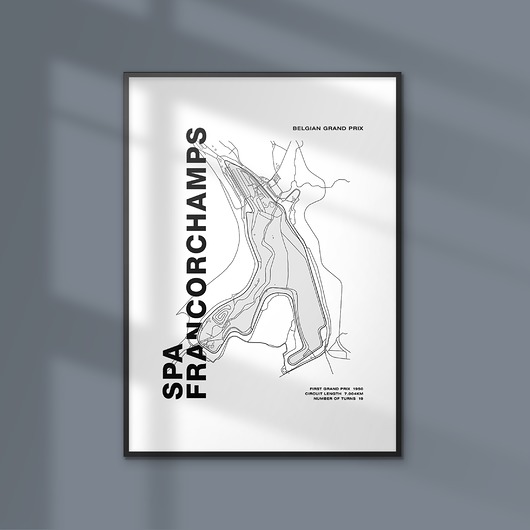 Plakat Tory wyścigowe - Spa Francorchamps