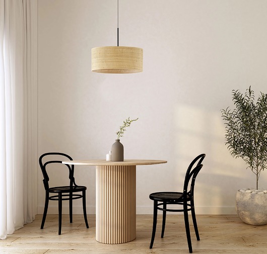 Lampa wisząca nad stół w stylu boho SINTRA BOHO z rattanowym kloszem 40 cm