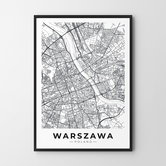 Plakat Mapa Warszawy