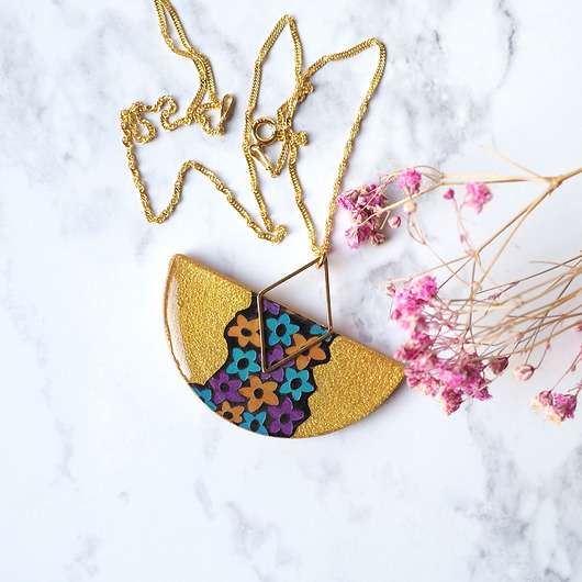 HAPPY FLOWERS unikatowy naszyjnik autorski i efektowny