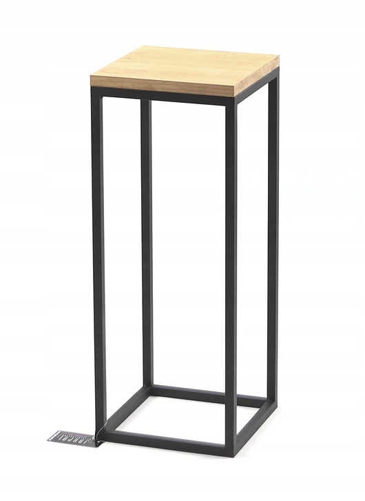 Kwietnik Metalowy Drewno TAVOLO 60cm czarny loft
