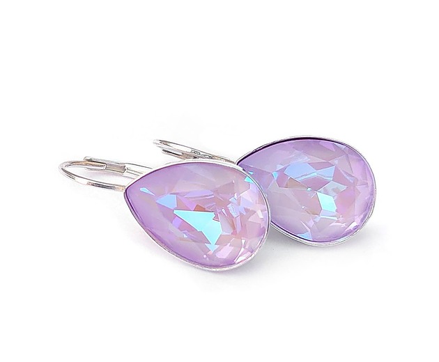 Kolczyki-Kryształy Swarovski- Lavender DeLite