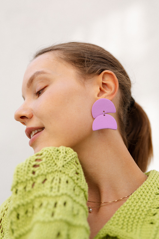 Kolczyki Ofelia lawenda