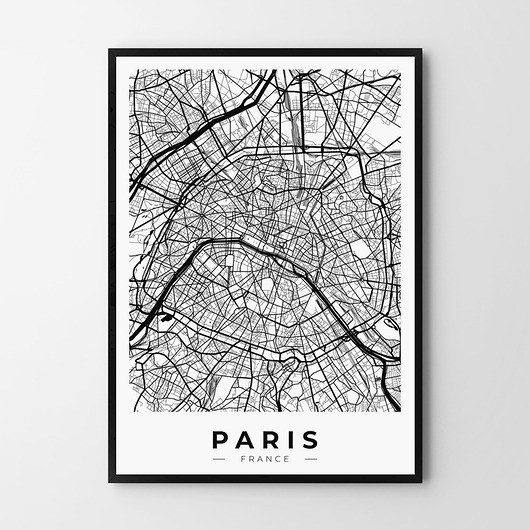 Plakat Paris Paris Paryż mapa
