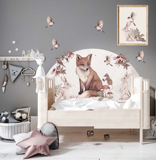 Naklejka na ścianę Załóżkownik leśne zwierzęta