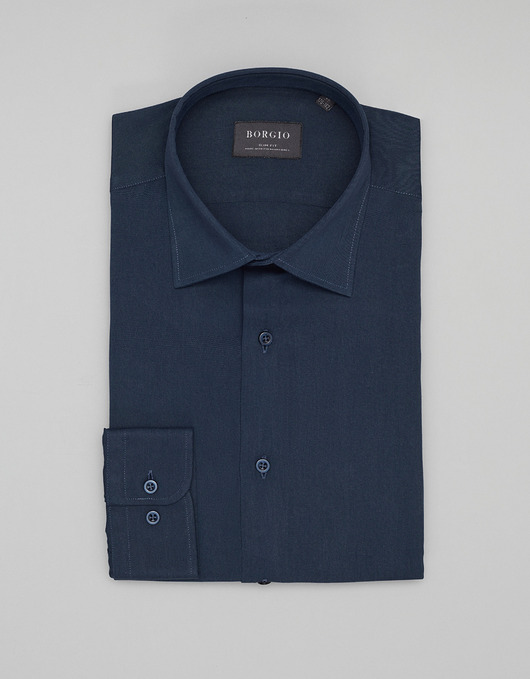 Koszula męska terranova 00474 długi rękaw granatowy slim fit