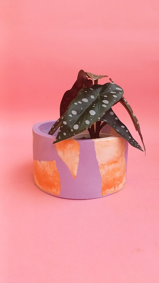 Osłonka na doniczkę, fioletowa doniczka lastryko, pojemnik dekoracyjny