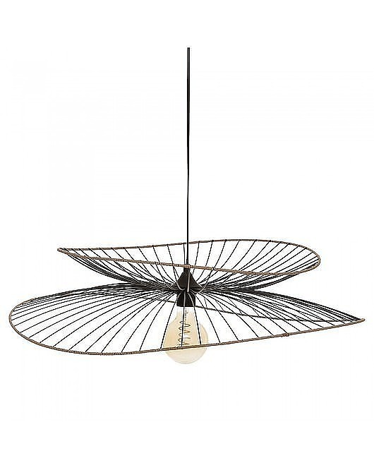 Lampa Wisząca z Drucianym Kloszem Nero