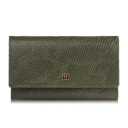 Portfel damski skórzany z imitacją wężowej skóry Paolo Peruzzi T-09-GR