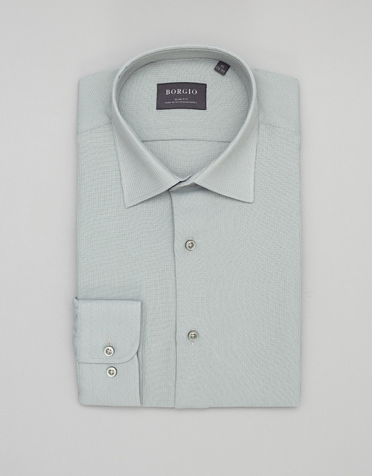 Koszula męska licodia 00458 długi rękaw zielony slim fit