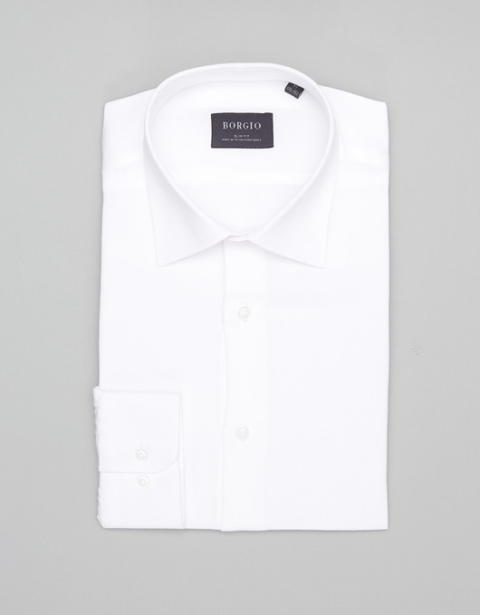 Koszula męska terranova 00471 długi rękaw biały slim fit