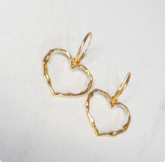 Kolczyki pozłacane Duże serca love