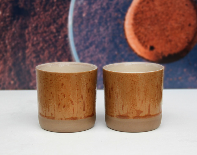 Kubki COFFEE [szkliwo z mielonej kawy+kamionka] 2szt