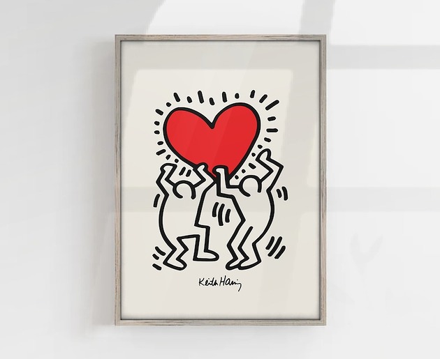 PLAKAT dekoracyjny serce Keith Haring miłość